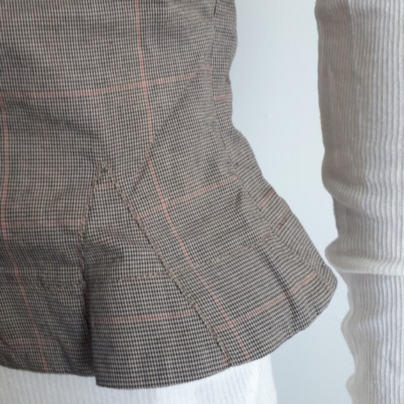 Plaid Peplum Bustier Top - Picture 6 of 16